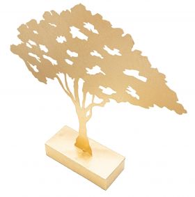 Decoratiune Leaf Tree, Mauro Ferretti, 43.5x8x41.5 cm, fier, auriu