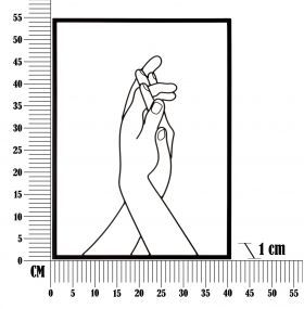 Decoratiune pentru perete, Mauro Ferretti, Simply Hands, 40 x 1 x 55 cm, fier, negru