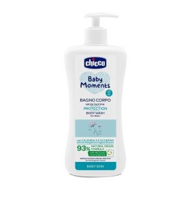 Gel de dus si sampon 2 in 1 fara lacrimi Chicco Baby Moments Baby Skin, 750ml, 0 luni+