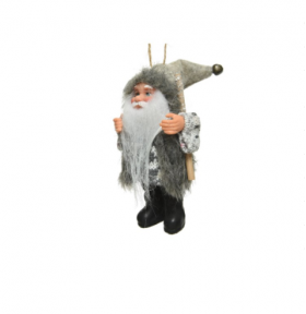 Figurina - Santa Polyester Giftbag - Grey | Kaemingk