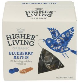 Ceai premium BLUEBERRY MUFFIN eco-bio, 20 plicuri, Higher Living