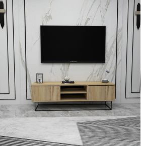 Comoda TV, Kalune Design, Escape 140, 140x50x40 cm, Pâslă / Negru