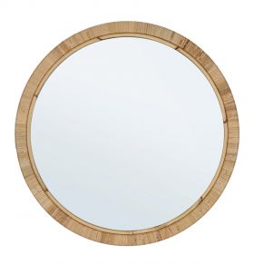 Oglinda decorativa Hakima Round, Bizzotto, Ø60 x 2 cm, ratan/MDF, natural