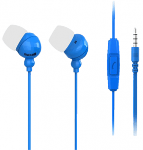 casti in-ear cu fir, 3.5mm, microfon, albastru, plugz maxell