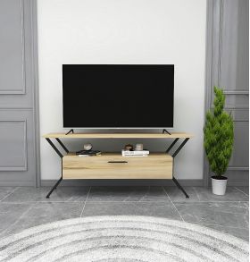 Comoda TV, Kalune Design, Tarz, 124x54x35 cm, Pâslă / Negru