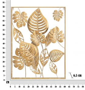 Decoratiune de perete Jungle Rectangle, Mauro Ferretti, 60x80 cm, fier, auriu