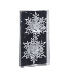 Set 2 decoratiuni brad Snowflake, 11.5x2.5x11.5 cm, polipropilena, argintiu