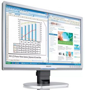 Monitor Second Hand Philips 220BW, 22 Inch LCD, 1680 x 1050, VGA, DVI, USB
