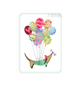 Felicitare Aniversare - Dog and balloons | Mink