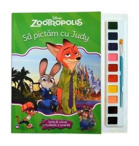 Sa pictam cu Judy - Carte de colorat cu pensula si acuarele