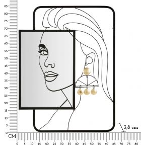 Oglinda decorativa Eleonor, Mauro Ferretti, 64.8x85 cm, fier/sticla, negru
