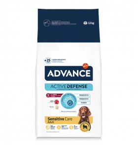 Advance Sensitive, Miel și Orez, hrană uscată câini, sistem digestiv, 12kg