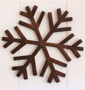 Decoratiune de perete, Snowflake, 38x1.8x38 cm, Placaj , Maro