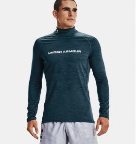 Tricou pentru bărbați ColdGear Armour Fitted Mock Blue - Under Armour