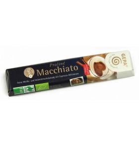 Baton bio de ciocolata alba cu crema de lapte si cafea, 37.5g, Gepa