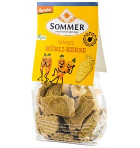 Biscuiti bio din grau spelta fara zahar, cu morcovi, Demeter, 150g - Sommer