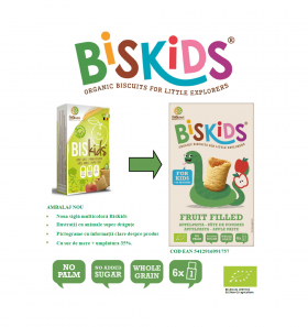 Biscuiti Biskids cu umplutura de mar pentru copii, fara zahar, eco-bio, 150g Belkorn