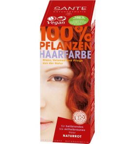 Vopsea pentru par din plante, Rosu Natural, eco-bio, 100 g, SANTE