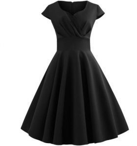 Rochie retro de dama eleganta negru L