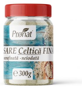 Sare celtica fina, nerafinată, neiodata, 300 g, Pronat
