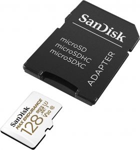 Card de memorie SanDisk micro SD Max Endurance Video 128 GB, Class 10, V30, UHS U3 + adaptor