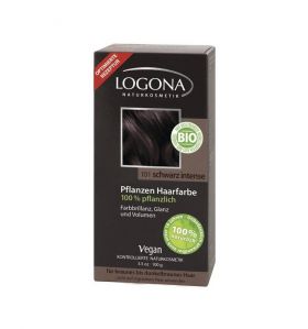 Vopsea de par 100 % naturala - Negru intens, 100g - Logona