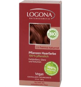 Vopsea de par 100% naturala - Rosu henna 100g - Logona