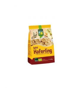 Biscuiti crocanti din ovaz cu mere, Eco-Bio, 125g - Haferling