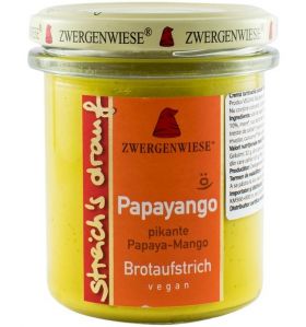 Crema tartinabila vegetala cu papaya picanta si mango, Papayango, eco - bio, fara gluten, 160 g, Zwergenwiese