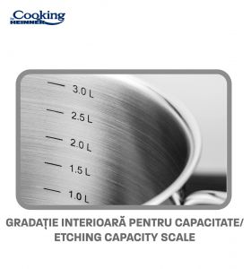 Set de gatit 6 piese, cu manere pliabile, Cooking by Heinner, Milena, inox, gri