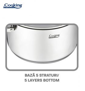 Set de gatit 6 piese, cu manere pliabile, Cooking by Heinner, Milena, inox, gri