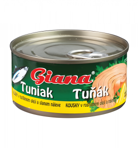 Bucăți de ton în ulei vegetal și saramură - Giana
