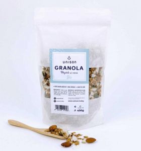 Granola cu migdale si fulgi de cocos, fara zahar, 450g - Unison