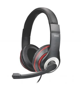 casti pc over-ear well cu microfon, usb