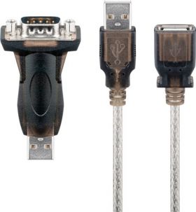 cablu convertor serial rs232 9p d-sub tata la usb a tata, 1.5m, goobay