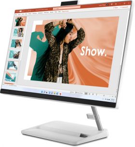 All-In-One PC Lenovo IdeaCentre AIO 3 27IAP7, 27 inch FHD IPS, Procesor Intel® Core™ i5-12450H 4.4GHz Alder Lake, 8GB RAM, 512GB SSD, Iris Xe Graphics, Camera Web, no OS, White Edition