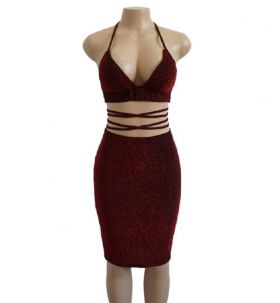 Rochie bodycon sexy roșu închis M