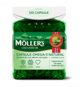 Ulei de ficat de cod, 120 capsule, Moller's