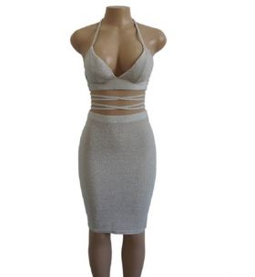 Rochie bodycon sexy alb XS