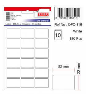 Etichete Autoadezive Albe, 22 X 32 Mm, 180 Buc/set, Tanex