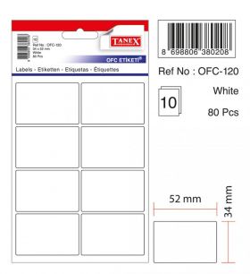 Etichete Autoadezive Albe, 34 X 52 Mm, 80 Buc/set, Tanex