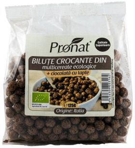 Bilute crocante din multicereale + ciocolata cu lapte - eco-bio 125g - Pronat