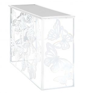 Consola Butterfly, Mauro Ferretti, 121.5x41x81 cm, fier, alb/auriu