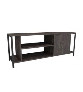 Comoda TV, Kalune Design, Bond, 120x54x30 cm, Maro închis/Negru