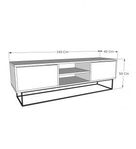 Comoda TV, Kalune Design, Escape 140, 140x50x40 cm, Pâslă / Negru