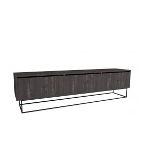 Comoda TV, Kalune Design, Kordon 180, 180x50x40 cm, Maro închis/Negru