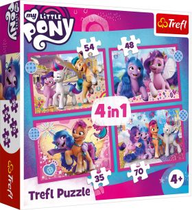 PUZZLE TREFL 4IN1 MY LITTLE PONY - PONEII COLORATI