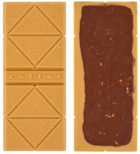 Baton de caramel cu unt de cacao și nuga de arahide, Nussknacker, eco-bio, 70 g, Zotter