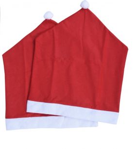 Husa spatar scaun Xmas hat, 48x60 cm, poliester, rosu