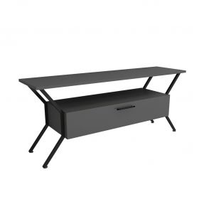 Comoda TV, Kalune Design, Tarz, 124x54x35 cm, Antracit / Negru